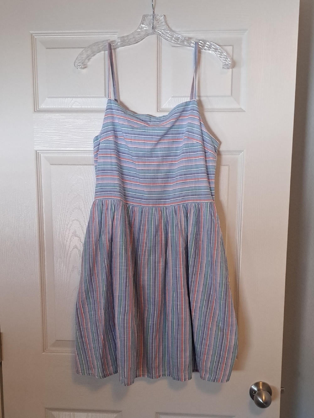 GAP Factory Pastel Stripe Spaghetti Strap Midi Dress